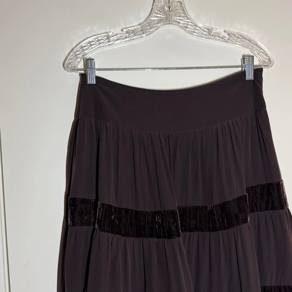 INC International Concepts Women's 100% Silk Skirt Chocolate Brown Color